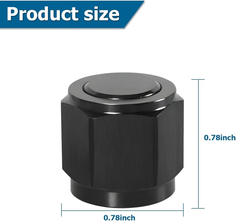zipelo 10AN Female Flare Cap Block Off Fitting Plug, 2PCS Aluminum Swivel Hex Head Nut Port Adapter, Automotive Modification Accessories for Fuel Oil Line - Image 2